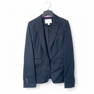Banana Republic Women's Dark Grey Stretch Blazer Jacket Size 4 Cotton Blend